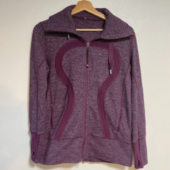 Lululemon Athletica Scuba Women's Burgundy Hoodie Jacket Size 8 - Picture 2 of 16